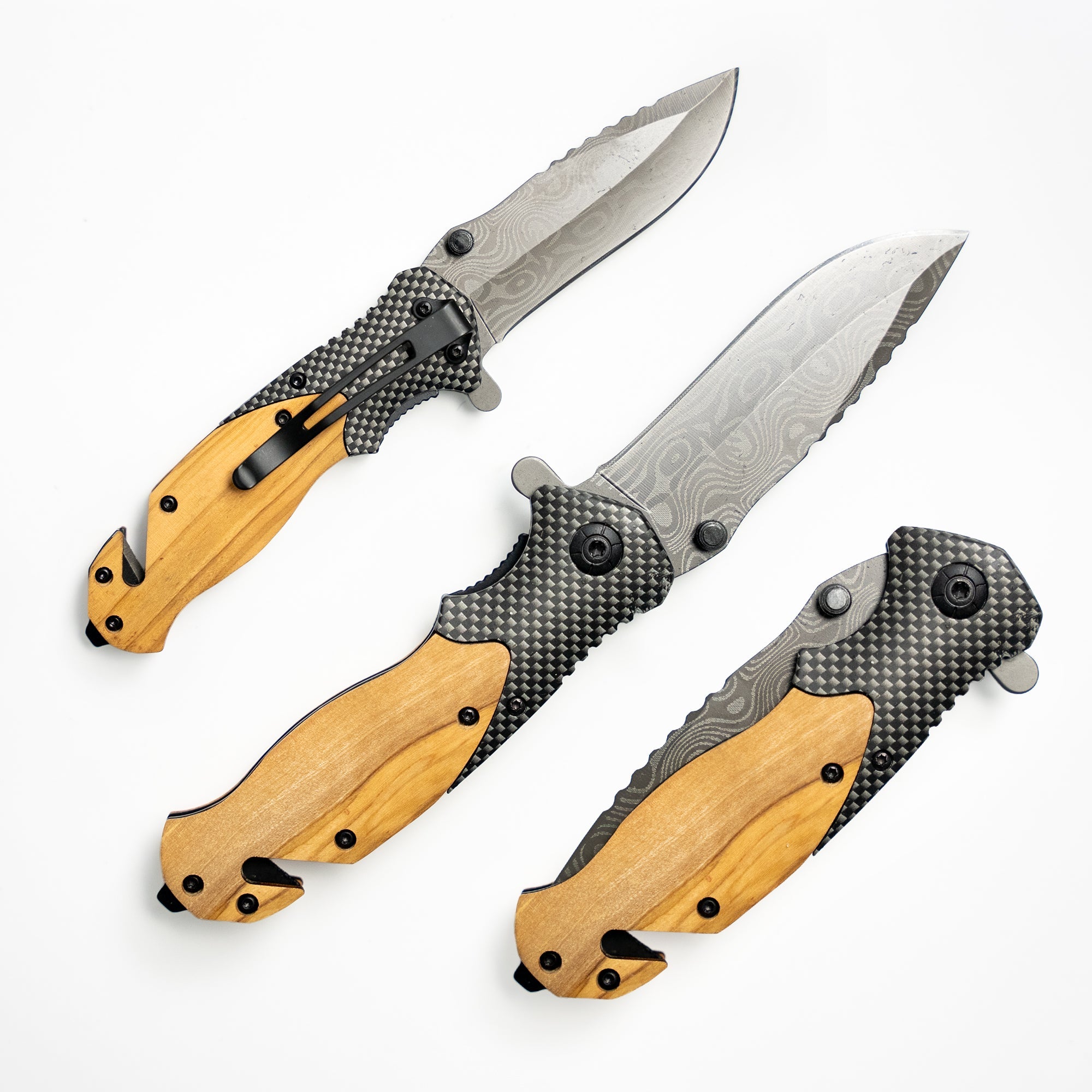 Fire and Steel - Timber Folding Knife Patterned Blade Fire and Steel Exclusive - Tophatter Daily Deals